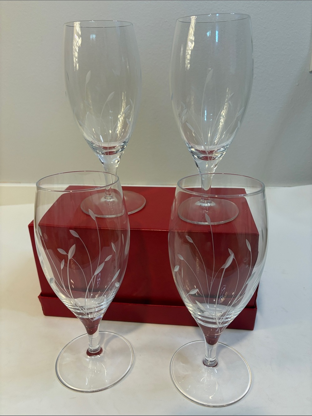 Princess House Garden Mist water goblets set of 4